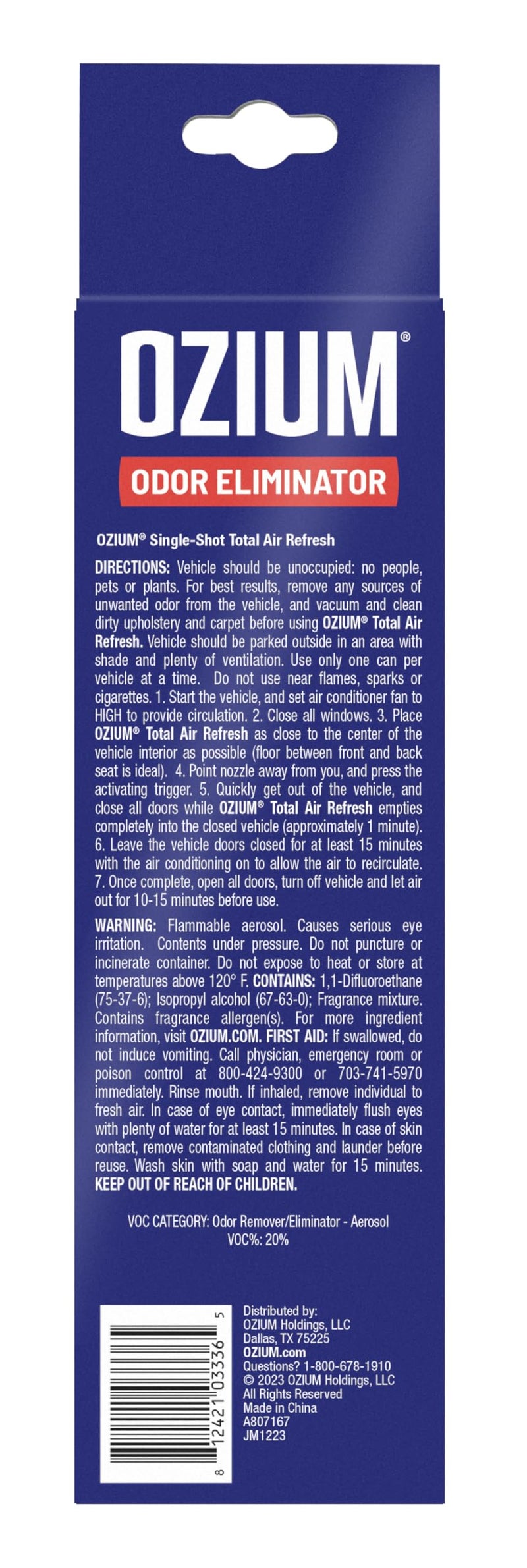 Ozium Air Sanitizer  2 oz Car Fogger: Single-Shot Smoke Odor Eliminator & Car Air Freshener (Carbon Black  4 Packs) - Image 2